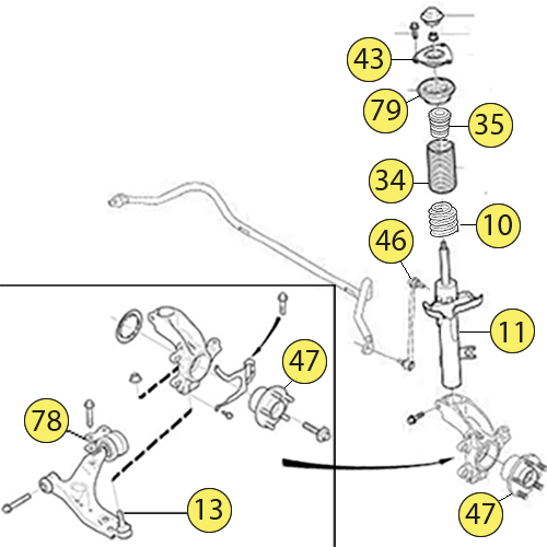 Speedparts Sweden Front suspension V50